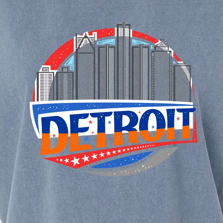 Modern Detroit City Scape Garment-Dyed Women's Muscle Tee