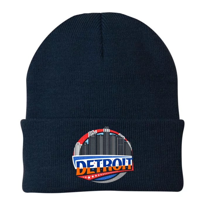 Modern Detroit City Scape Knit Cap Winter Beanie