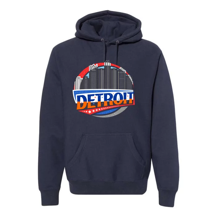 Modern Detroit City Scape Premium Hoodie