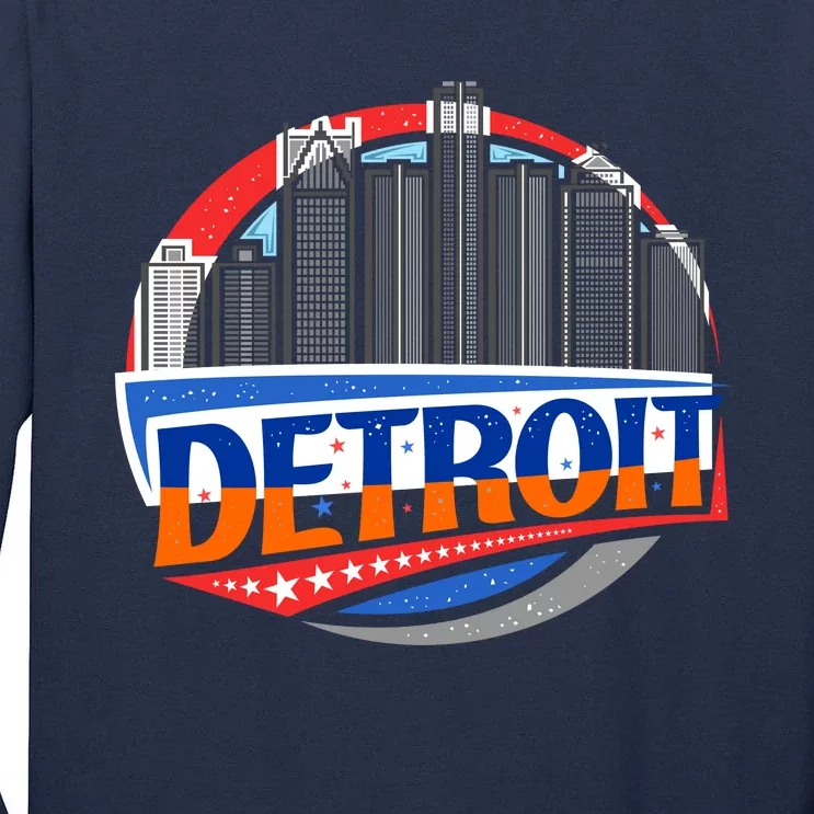 Modern Detroit City Scape Tall Long Sleeve T-Shirt