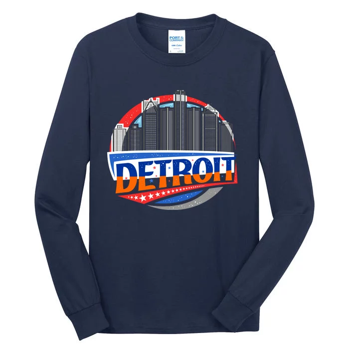 Modern Detroit City Scape Tall Long Sleeve T-Shirt