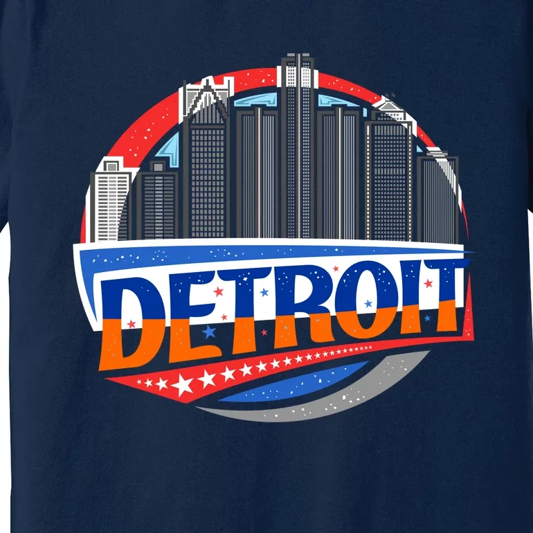 Modern Detroit City Scape Premium T-Shirt