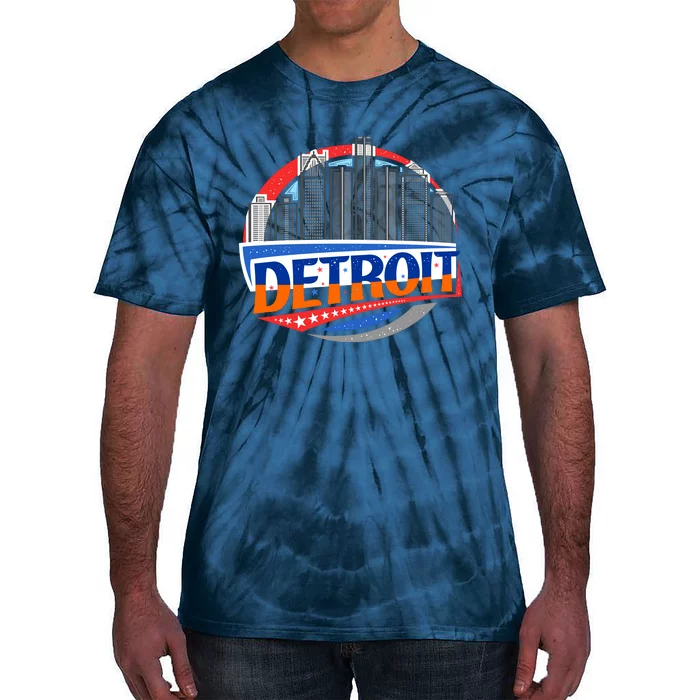 Modern Detroit City Scape Tie-Dye T-Shirt