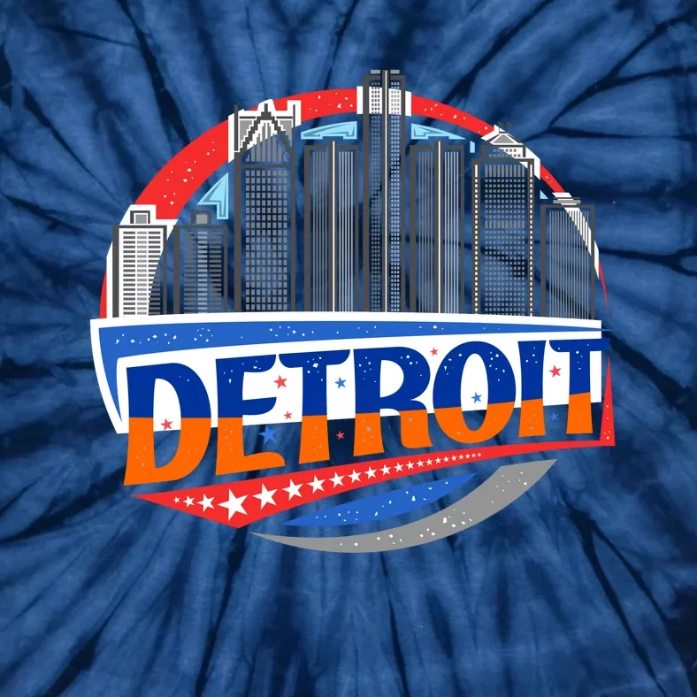 Modern Detroit City Scape Tie-Dye T-Shirt