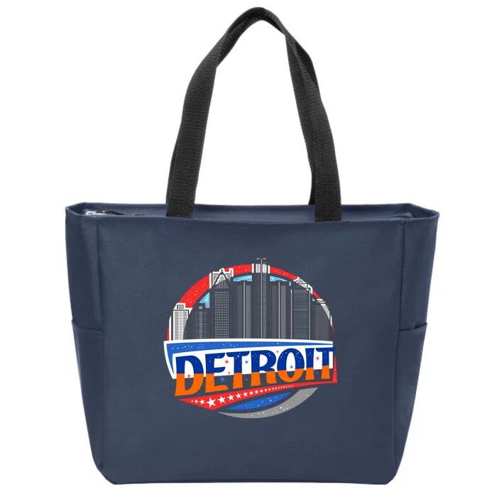 Modern Detroit City Scape Zip Tote Bag