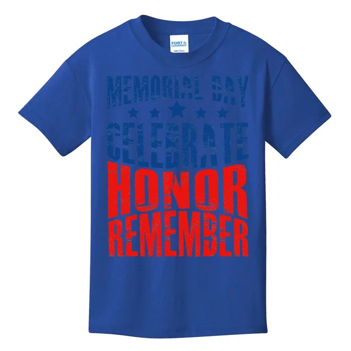 Memorial Day Celebrate Honor Remember Kids T-Shirt