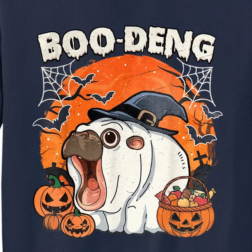 Moo Deng Cute Baby Pygmy Hippo Bouncy Pig In Thai Halloween Tall Sweatshirt