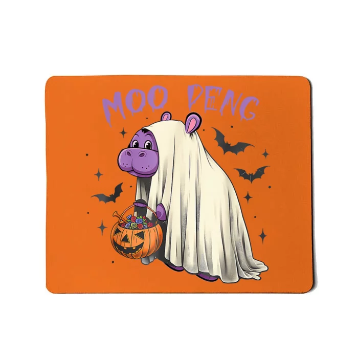 Moo Deng Cute Baby Pygmy Hippo Bouncy Pig In Thai Halloween Mousepad