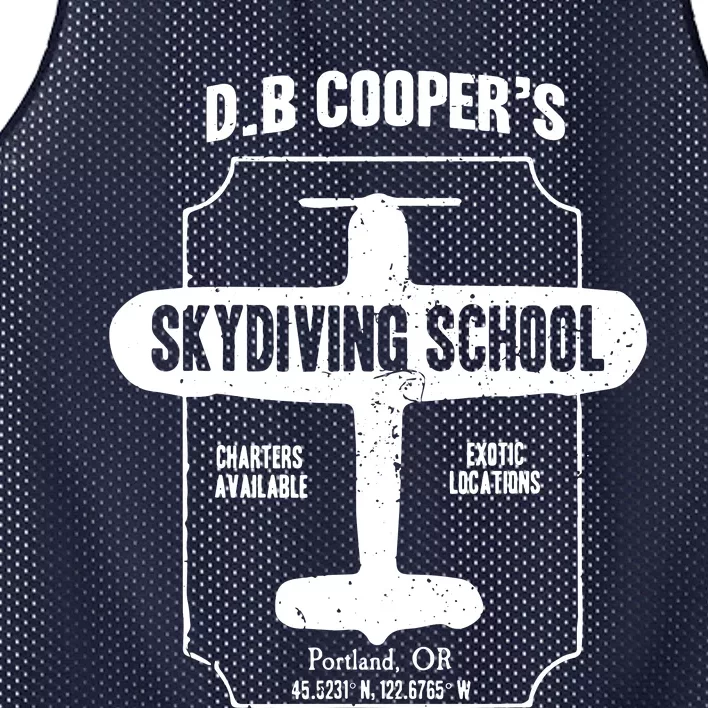 Men D.B. Cooper Skydiving School Mesh Reversible Basketball Jersey Tank