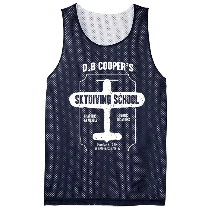 Men D.B. Cooper Skydiving School Mesh Reversible Basketball Jersey Tank