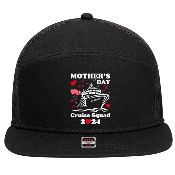 Mothers Day Cruise Squad 2024 Matching Family 7 Panel Mesh Trucker Snapback Hat