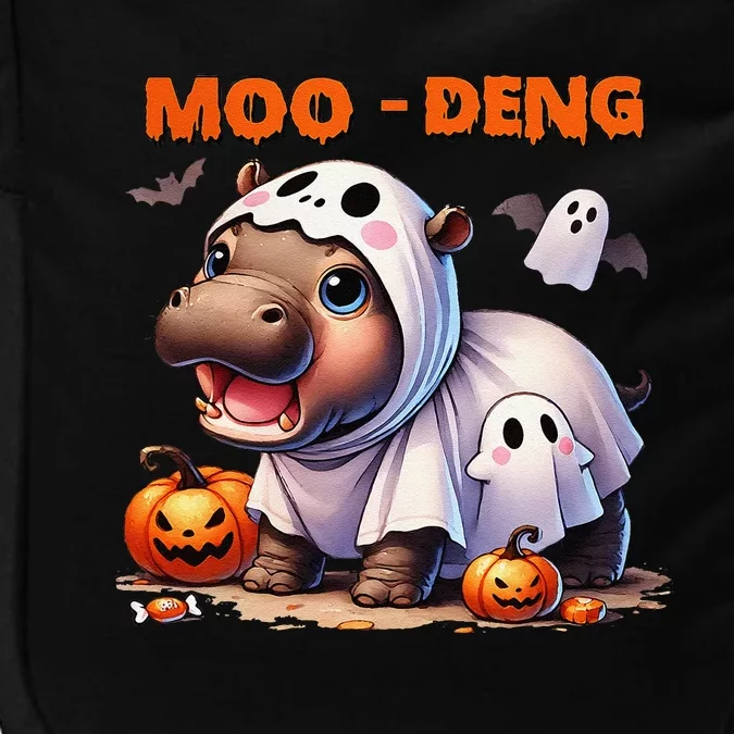 Moo Deng Cute Baby Pygmy Hippo Bouncy Pig In Thai Halloween Impact Tech Backpack