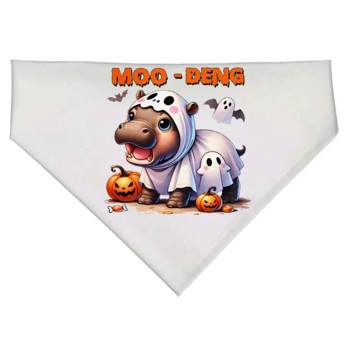 Moo Deng Cute Baby Pygmy Hippo Bouncy Pig In Thai Halloween USA-Made Doggie Bandana