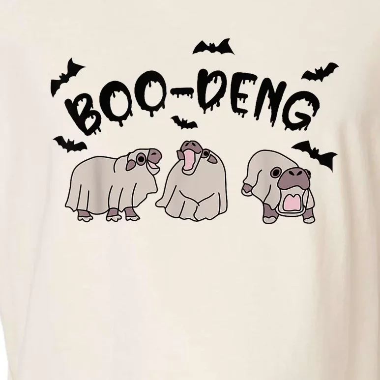 Moo Deng Cute Baby Pygmy Hippo Bouncy Pig Halloween Boo Deng Garment-Dyed Women's Muscle Tee