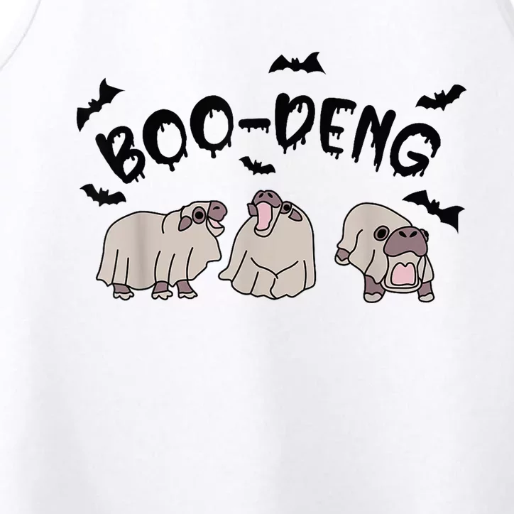 Moo Deng Cute Baby Pygmy Hippo Bouncy Pig Halloween Boo Deng Performance Tank