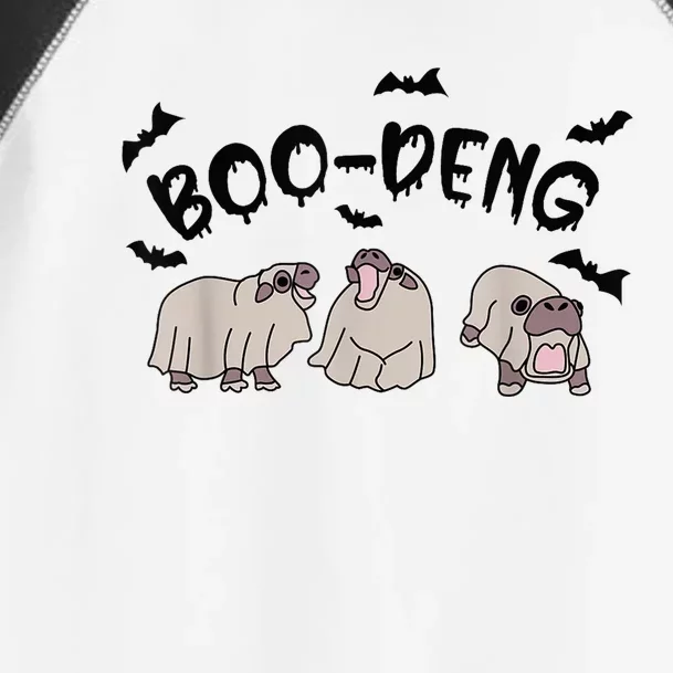 Moo Deng Cute Baby Pygmy Hippo Bouncy Pig Halloween Boo Deng Toddler Fine Jersey T-Shirt