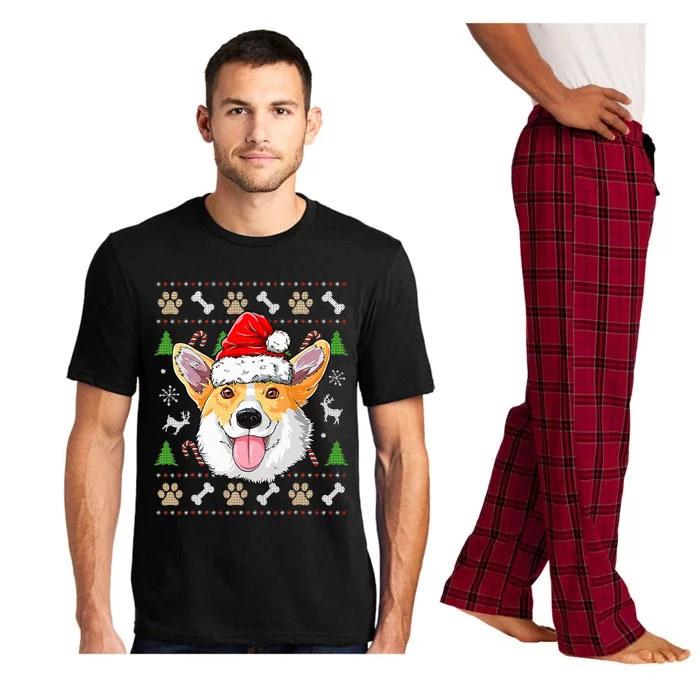 Merry Dogmas Christmas Welsh Corgi Dog Reindeer Ugly Sweater Pajama Set