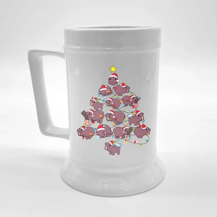 Moo Deng Christmas Tree Front & Back Beer Stein