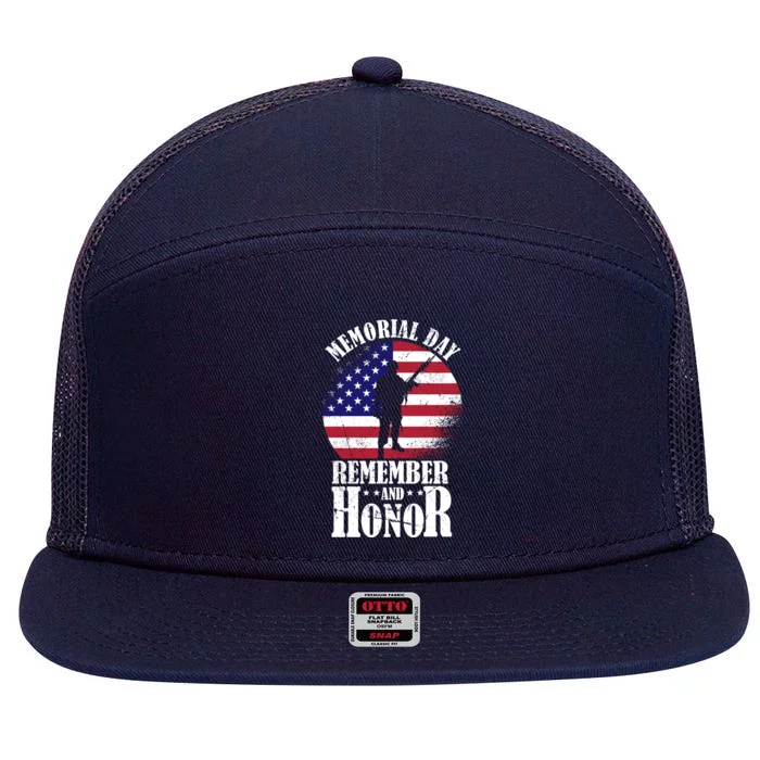 Memorial Day Cute Gift Honor And Remember The Fallen Gift 7 Panel Mesh Trucker Snapback Hat