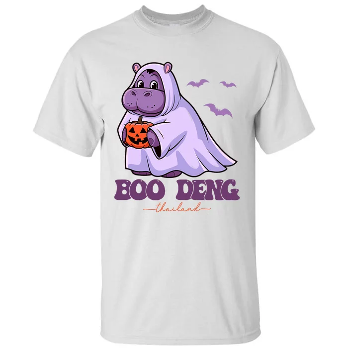 Moo Deng Cute Baby Pygmy Hippo Bouncy Pig In Thai Halloween Costume Tall T-Shirt