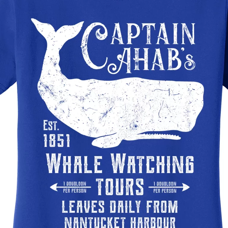 Moby Dick Captain Ahab Whale Watching Funny Sperm Whales Gift Women's T-Shirt