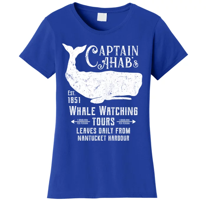 Moby Dick Captain Ahab Whale Watching Funny Sperm Whales Gift Women's T-Shirt