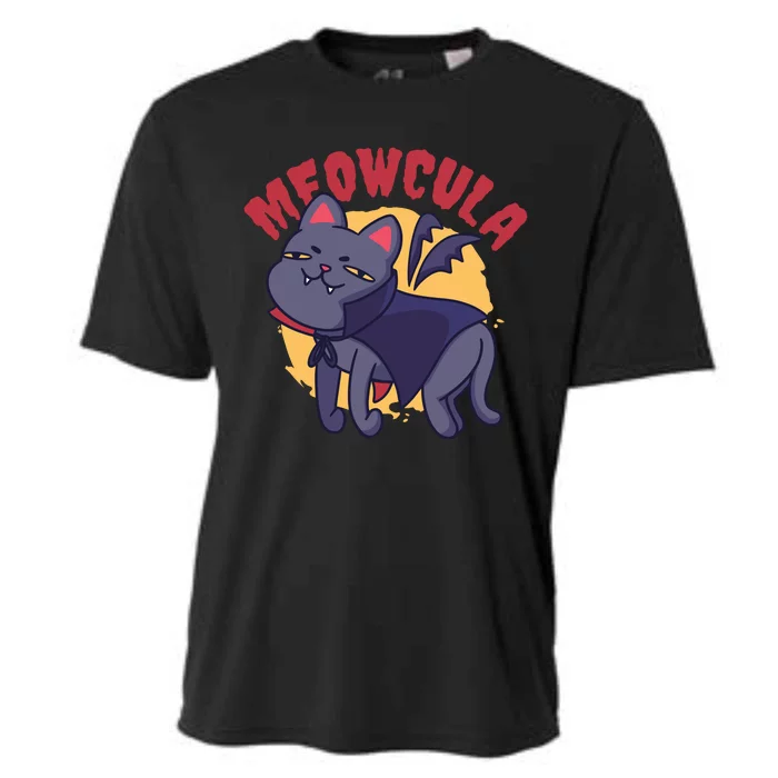 Meow Dracula Cat Cartoon Cooling Performance Crew T-Shirt