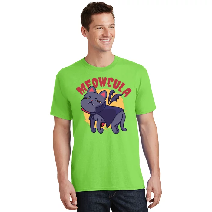 Meow Dracula Cat Cartoon T-Shirt