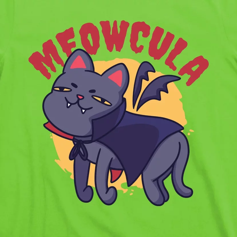 Meow Dracula Cat Cartoon T-Shirt