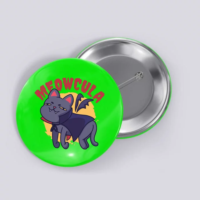 Meow Dracula Cat Cartoon Button