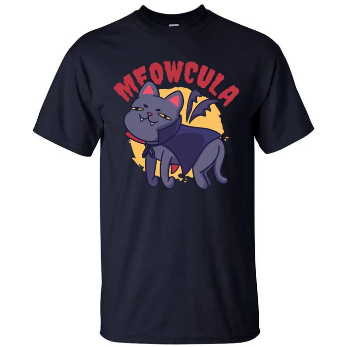 Meow Dracula Cat Cartoon Tall T-Shirt