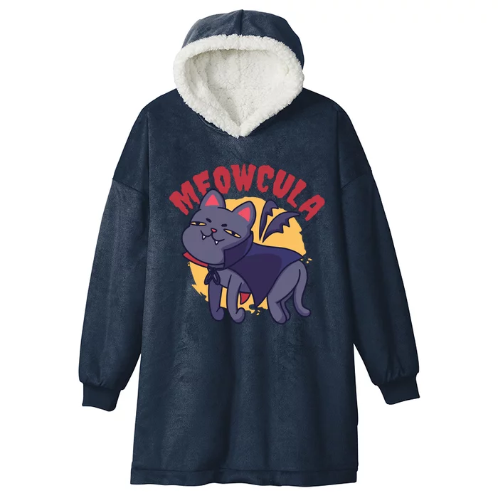 Meow Dracula Cat Cartoon Hooded Wearable Blanket