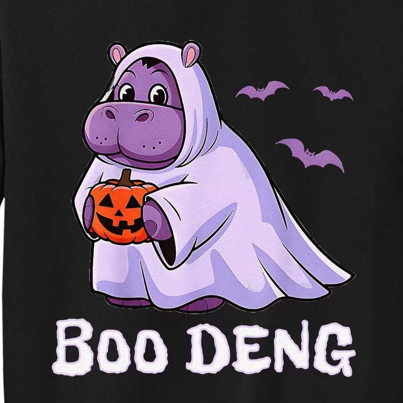 Moo Deng Cute Baby Pygmy Hippo Bouncy Pig In Thai Halloween Sweatshirt