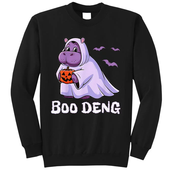 Moo Deng Cute Baby Pygmy Hippo Bouncy Pig In Thai Halloween Sweatshirt