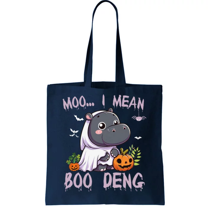 Moo Deng Cute Baby Pygmy Hippo Bouncy Pig In Thai Halloween Tote Bag