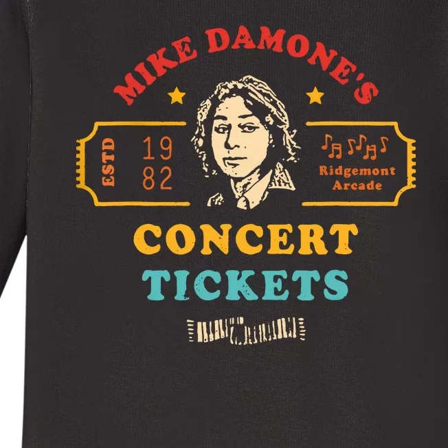 Mike Damones Concert Tickets Retro Baby Long Sleeve Bodysuit