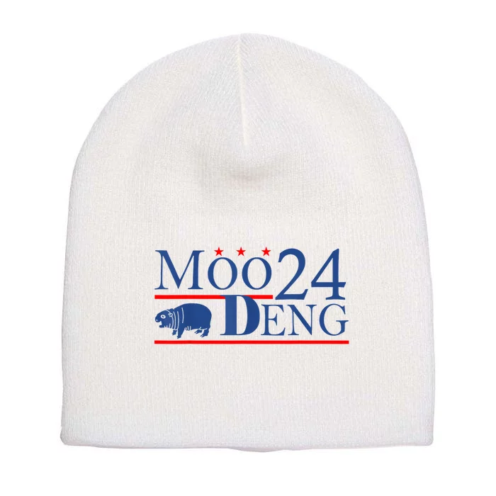 Moo Deng Cute Hippo Moo Deng Zoo For Animal Lovers Short Acrylic Beanie