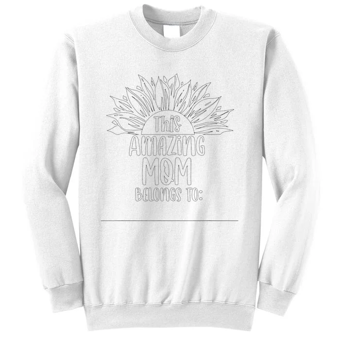 Mother's Day Craft Gift from to Mom Coloring Craft Sweatshirt