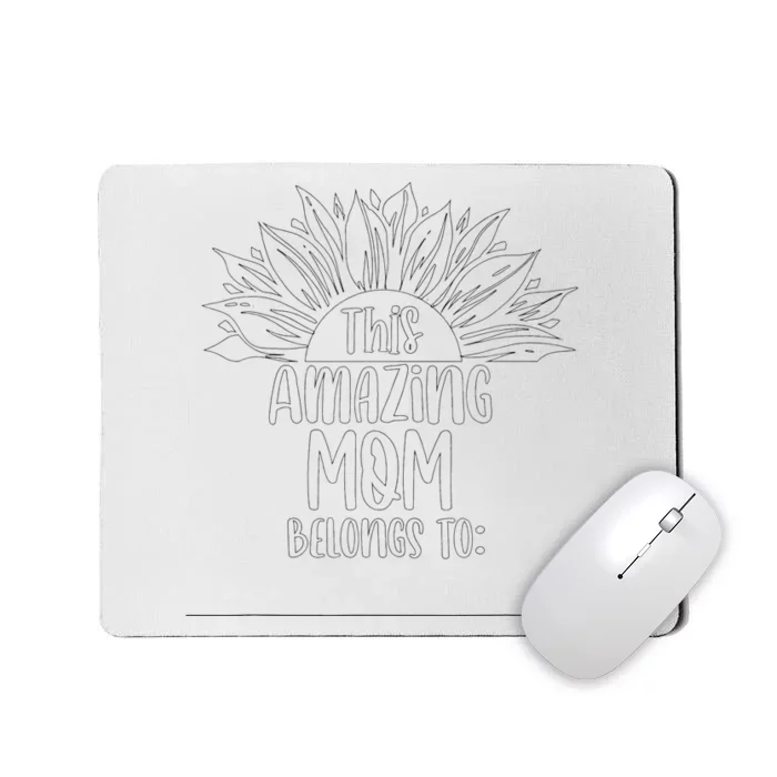 Mother's Day Craft Gift from to Mom Coloring Craft Mousepad