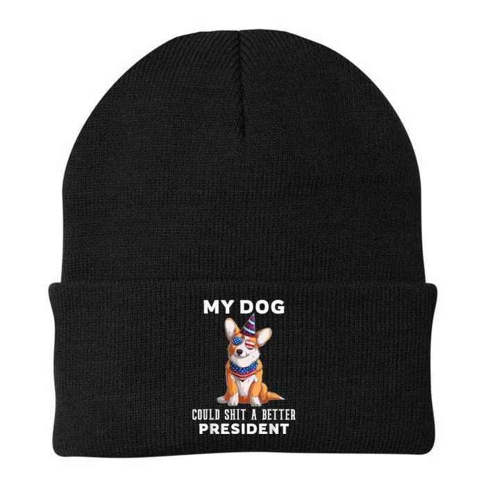 My Dog Could Shit A Better President Corgi Lover Anti Biden Knit Cap Winter Beanie