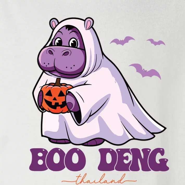 Moo Deng Cute Baby Pygmy Hippo Bouncy Pig In Thai Halloween Toddler Long Sleeve Shirt