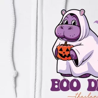 Moo Deng Cute Baby Pygmy Hippo Bouncy Pig In Thai Halloween Full Zip Hoodie