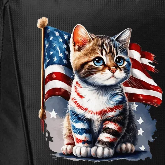 Memorial Day Cat 4th Of July Patriotic Usa Flag City Backpack