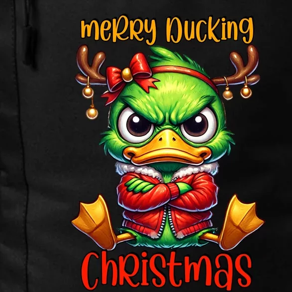 Merry Ducking Christmas Funny Sarcastic Grumpy Duck Daily Commute Backpack