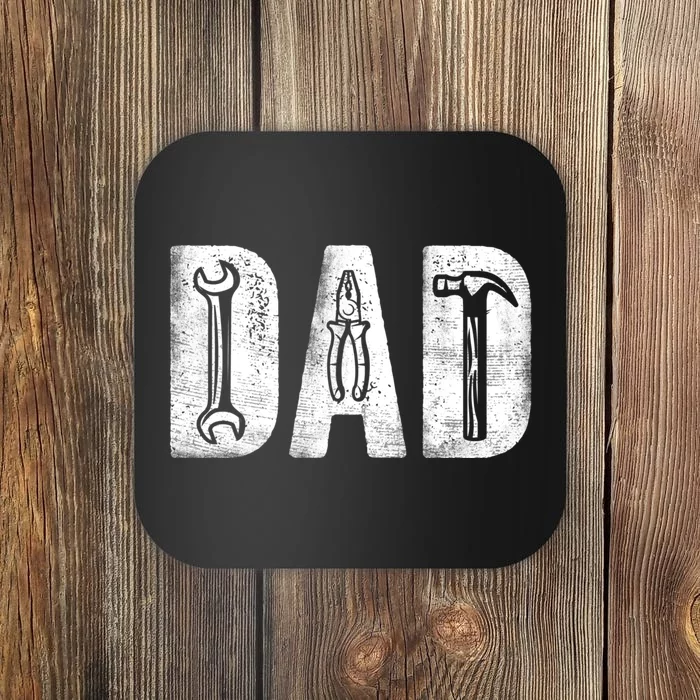 Mechanic Dad Classic Bold Font FatherS Day Repairman Daddy Coaster