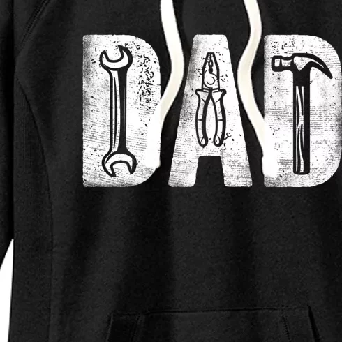 Mechanic Dad Classic Bold Font FatherS Day Repairman Daddy Women's Fleece Hoodie