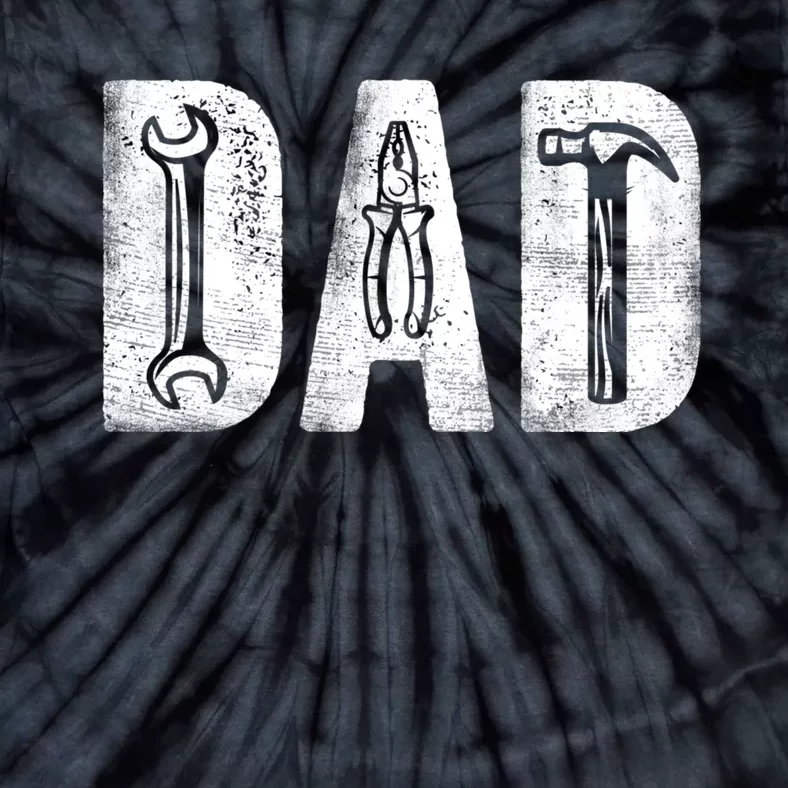 Mechanic Dad Classic Bold Font FatherS Day Repairman Daddy Tie-Dye T-Shirt