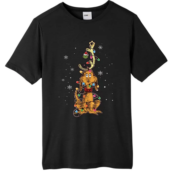 Max Dog Christmas Lights Funny Grinchmas ChromaSoft Performance T-Shirt