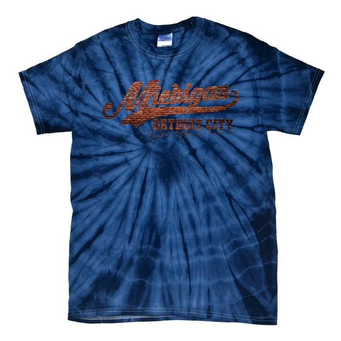 Michigan Detroit City Bricks Tie-Dye T-Shirt