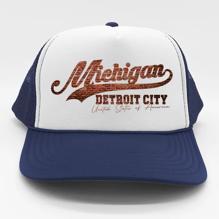 Michigan Detroit City Bricks Trucker Hat